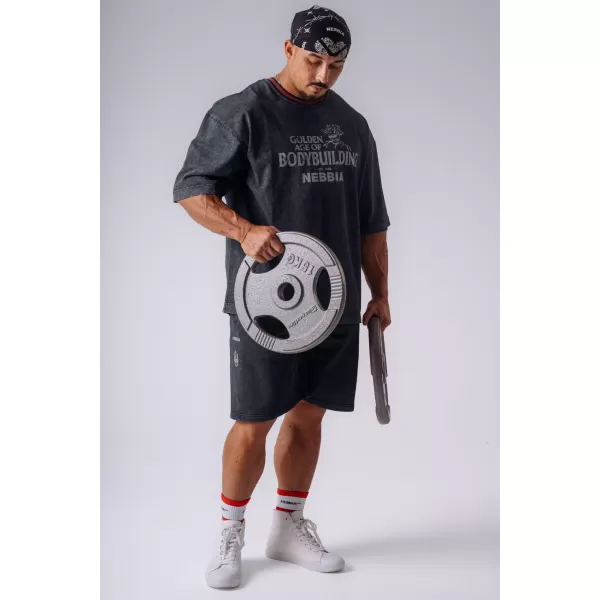  Moške majice s kratkimi rokavi NEBBIA OLYMPIA HEAVYWEIGHT COTTON 941 ČRNA 