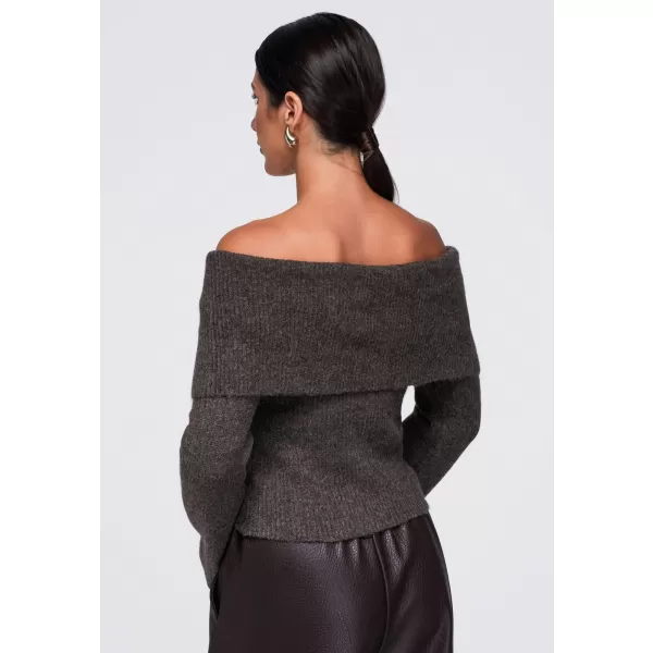 Ženski pulover OMBRE OW-SW-E0011 RJAVA 