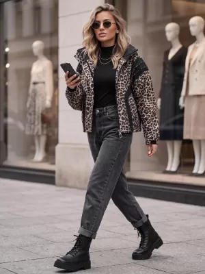 Ženska jakna DSTREET TY6041 RJAVA