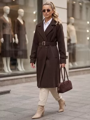 Ženski plašč DSTREET NY0794 RJAVA