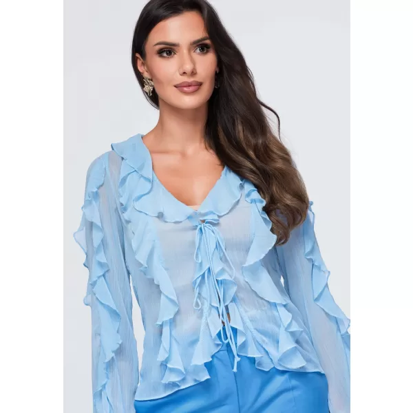  Ženska bluza OMBRE OW-TS-E0078 MODRA 