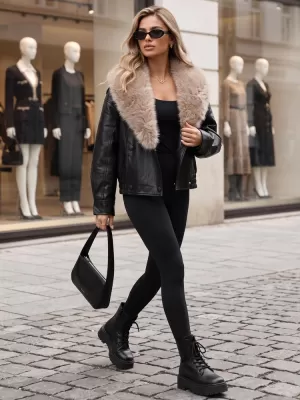 Ženska jakna DSTREET TY6029 ČRNA
