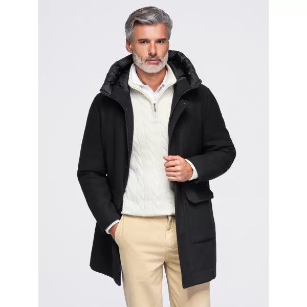  Moška parka OMBRE OM-COWC-0161 ČRNA 