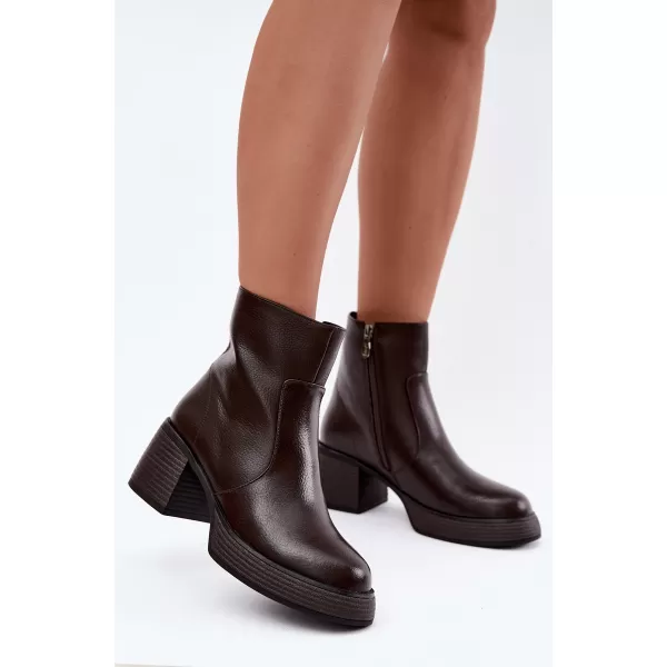  Ženski gležnjarji D&A CR62-3369 TEMNO RJAVA 