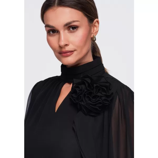 Ženska bluza OMBRE OW-TS-E0085 ČRNA 
