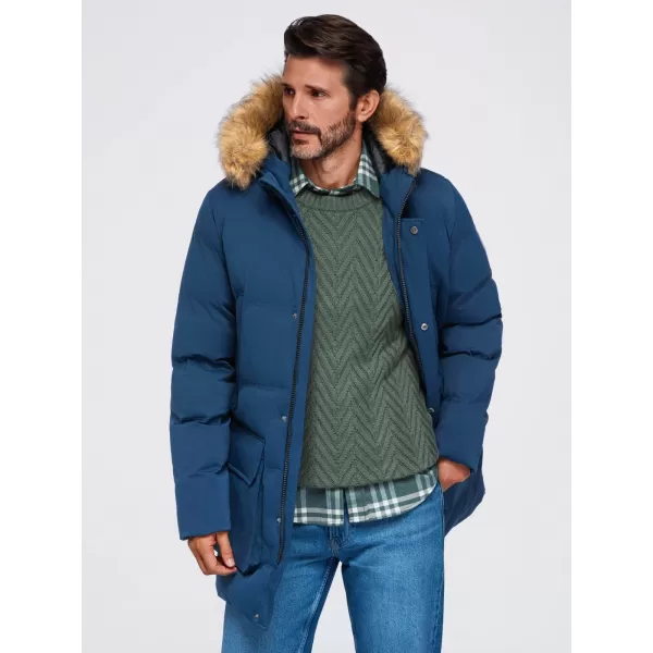  Moška parka OMBRE OM-JALJ-0310 MORNARSKO MODRA 