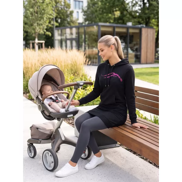  Ženski podaljšan pulover ALTISPORT ALW001419 ČRNO ROZA 