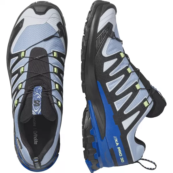  Moški čevlji SALOMON XA PRO 3D V9 GORE-TEX STORM L45486500 ČRNA/BRUNNERA MODRA/BRSKANJE PO SPLETU 