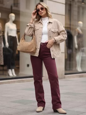 Ženske hlače DSTREET UY3105 BORDO