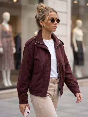 Ženska jakna DSTREET TY6066 BORDO