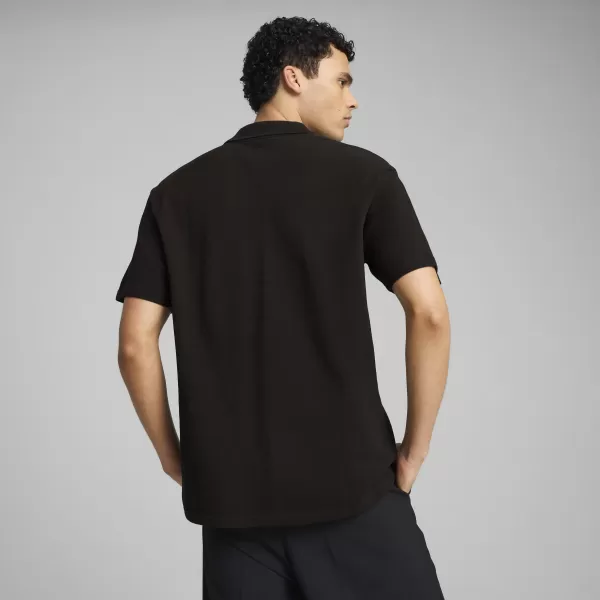  Moška majica s kratkimi rokavi z ovratnikom PUMA WARDROBE ESS PIQUE RELAXED POLO 62965701 ČRNA PUMA 