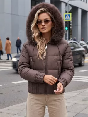 Ženska jakna DSTREET TY5831 RJAVA