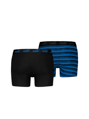 Moške boksarice PUMA ELEMENTS MEN STRIPED BOXERS 2P 93884203 ČRNA/MODRA