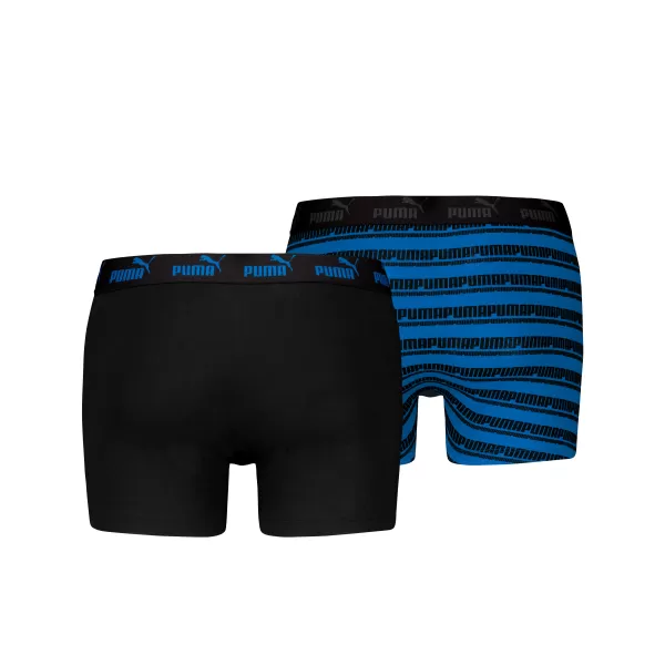 Moške boksarice PUMA ELEMENTS MEN STRIPED BOXERS 2P 93884203 ČRNA/MODRA 