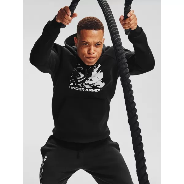  Moški pulover UNDER ARMOUR RIVAL FLEECE BOX LOGO HD 1357095-001 ČRNA 