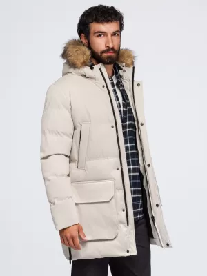 Moška parka OMBRE OM-JALJ-0310 KREMA