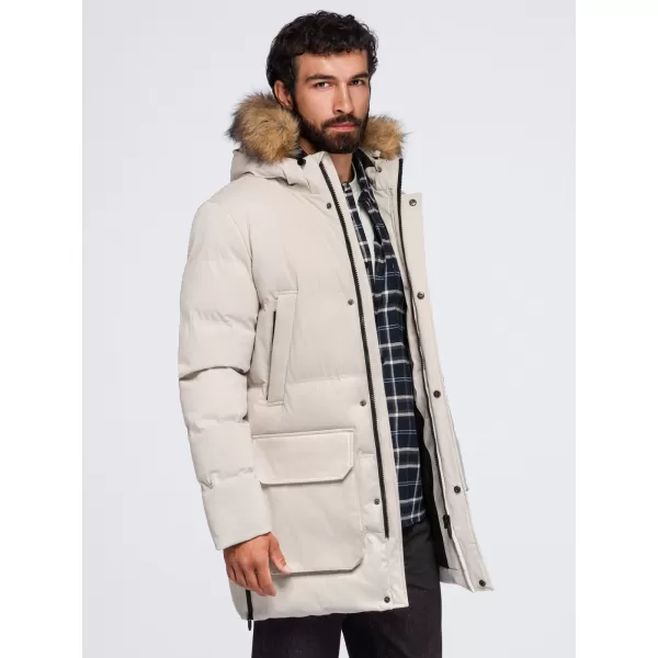  Moška parka OMBRE OM-JALJ-0310 KREMA 