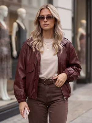 Ženska jakna DSTREET TY6069 BORDO