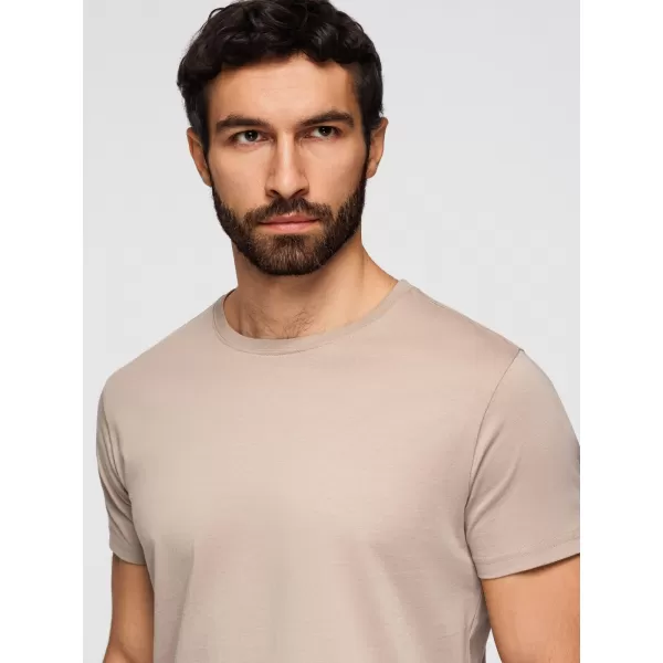  Moška srajca OMBRE OM-TSBS-0268 SIVO-ZELENA/BELA/BEŽ 