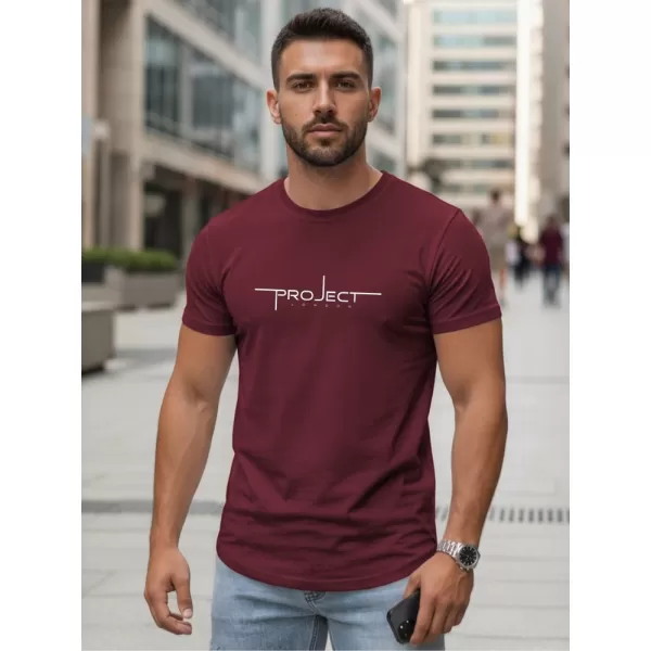  Moška majica s kratkimi rokavi DSTREET NX5127R-BU BORDO 