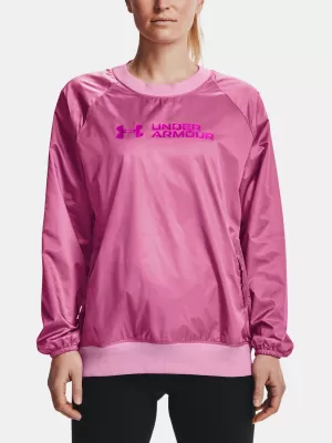 Ženski pulover UNDER ARMOUR RECOVER STORM WOVEN SHINE CREW 1364012-680 ROZA