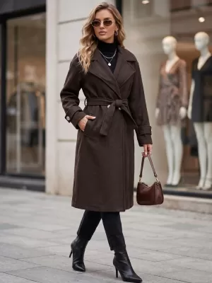 Ženski plašč DSTREET NY0808 RJAVA