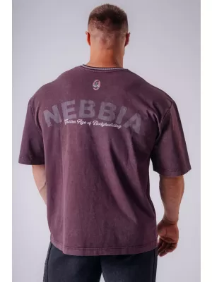 Moške majice s kratkimi rokavi NEBBIA OLYMPIA HEAVYWEIGHT COTTON 941 KLARET