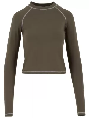 Ženska majica s kratkimi rokavi URBAN CLASSICS TB7730 OLIVNO