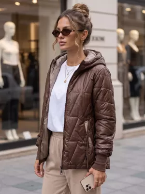 Ženska jakna DSTREET TY5782 RJAVA