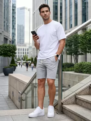Moške kratke hlače DSTREET SX2621 SVETLO SIVA
