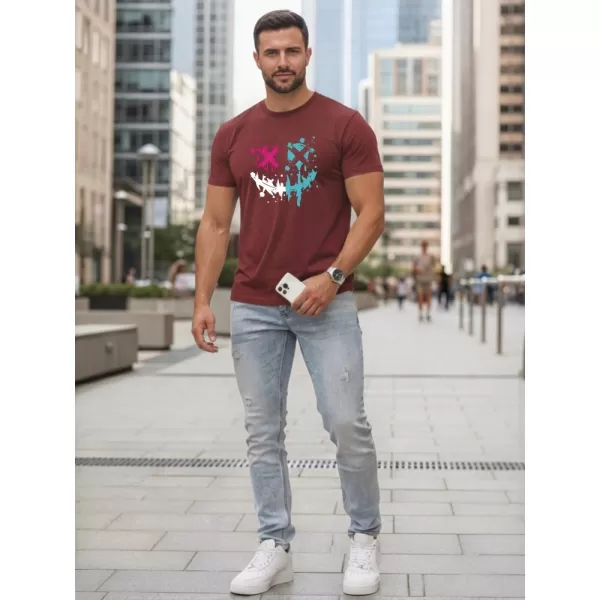  Moška majica s kratkimi rokavi DSTREET NX5100R-BU BORDO 