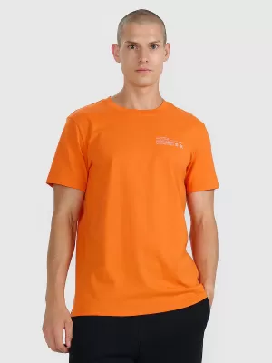 Moška majica s kratkimi rokavi 4F WAW25TTSHM2372 ORANŽNA