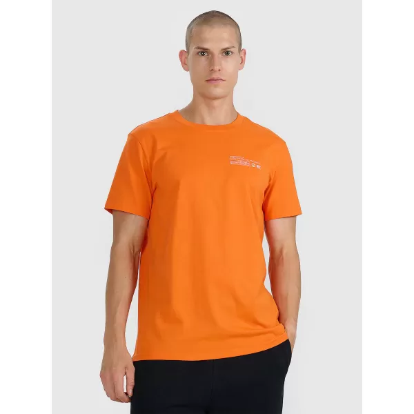  Moška majica s kratkimi rokavi 4F WAW25TTSHM2372 ORANŽNA 