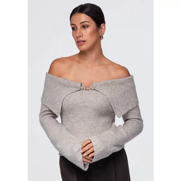  Ženski pulover OMBRE OW-SW-E0011 TAUPE 