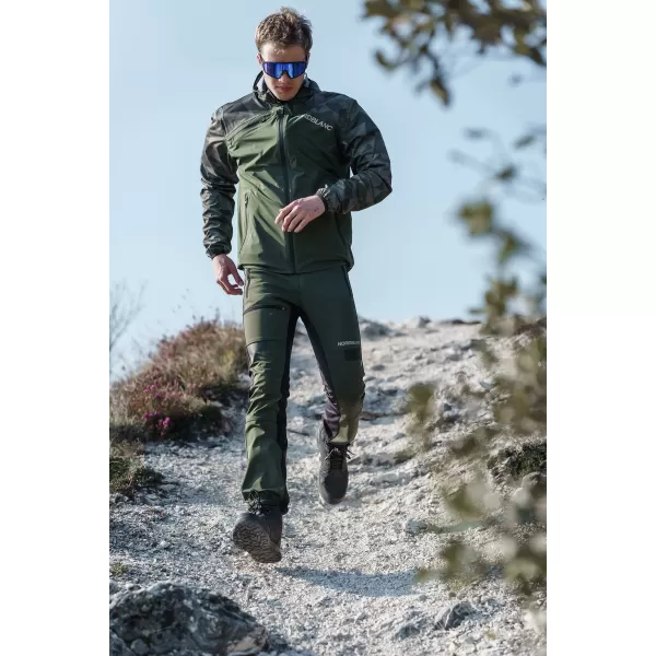 Moške nepremočljive hlače za več športov NORDBLANC RIDGEWALK NBSPM8325 TEMNO ZELENA 