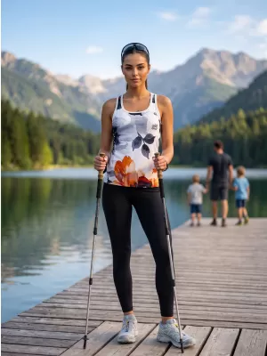 Ženski vrhunski funkcionalni brezrokavnik ALTISPORT VOJ/ALW117TIL01 ČRNO-ORANŽNA