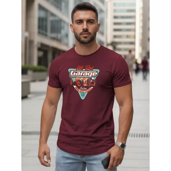  Moška majica s kratkimi rokavi DSTREET NX5093R-BU BORDO 