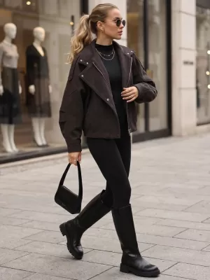 Ženska jakna DSTREET TY6034 RJAVA