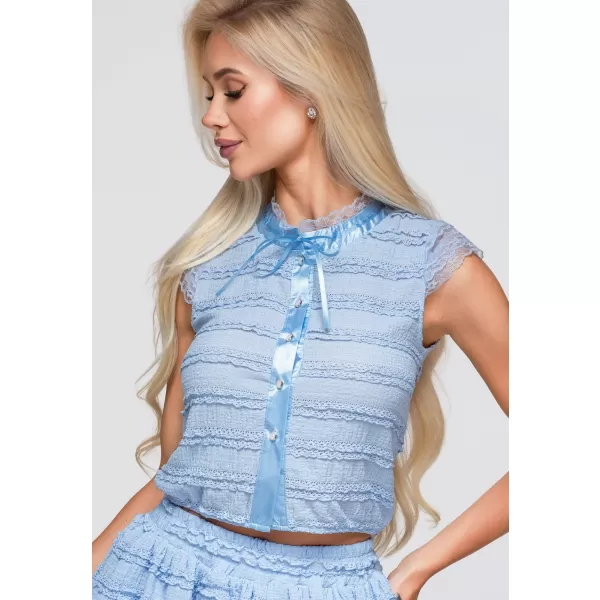  Ženska bluza OMBRE OW-TS-E0066 MODRA 