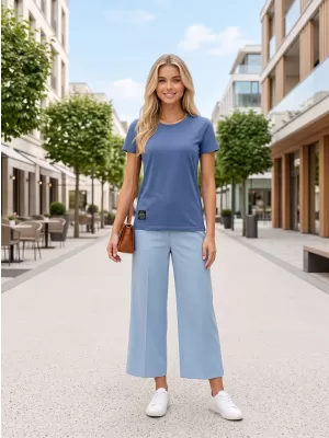 Ženska majica s kratkimi rokavi ALTISPORT NP/ALWST26001 DENIM MODRA