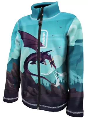 Otroški pulover iz flisa WAMU DRAGON FANTASY MODRA