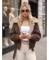 Ženska jakna DSTREET TY5701 RJAVA