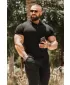Moške majice s kratkimi rokavi NEBBIA MIKE MUSCLE FIT POLO 157 ČRNA