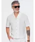 Moška srajca OMBRE OM-SHSS-0222 UMAZANO BELA