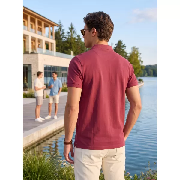  Moška majica s kratkimi rokavi z ovratnikom ALTISPORT NP/ALMST90601 BORDO 
