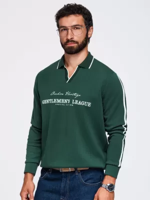 Moški pulover OMBRE OM-SSNZ-0268 TEMNO ZELENA