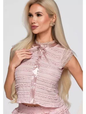 Ženska bluza OMBRE OW-TS-E0066 ROZA