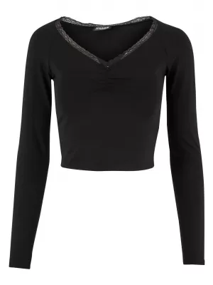 Ženska majica s kratkimi rokavi URBAN CLASSICS TB7729-00007 ČRNA