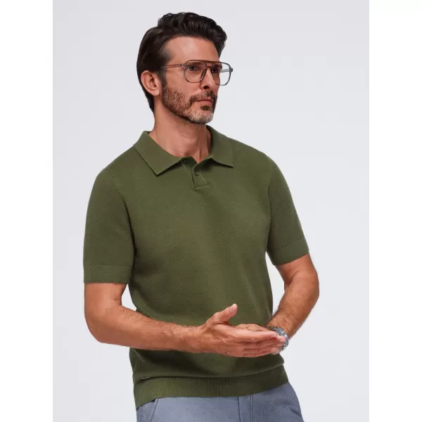  Moška polo majica OMBRE OM-POSS-0178 OLIVNO 