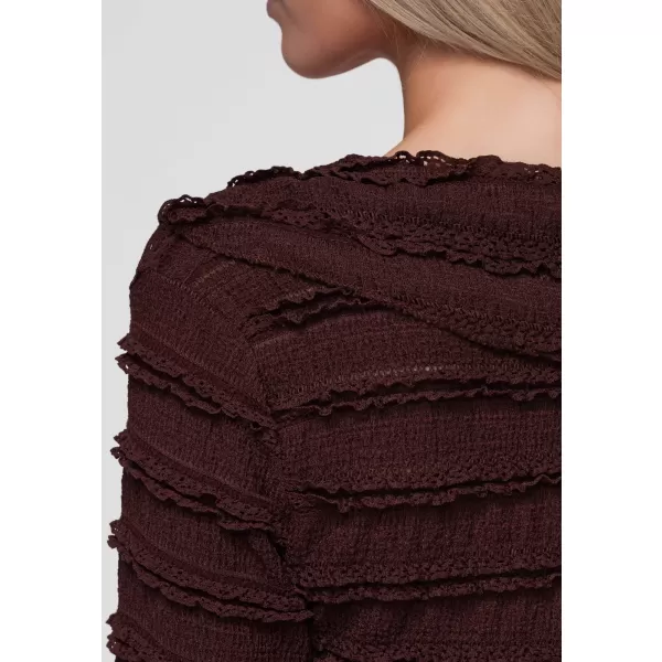  Ženska bluza OMBRE OW-TS-E0067 TEMNO RJAVA 